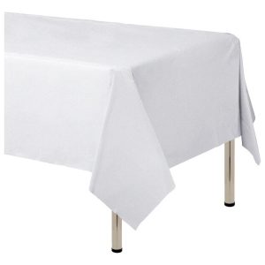 Mantel Metalizado Tela Blanco Bautizo Comunion Fiesta Oferta
