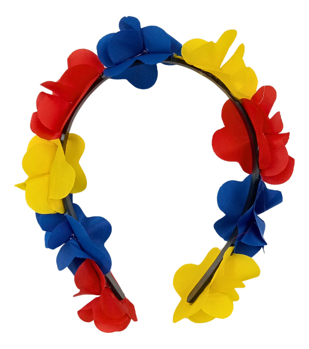 Diadema Carnaval Flor Tricolor Colombia Hora Loca Fiesta X6u