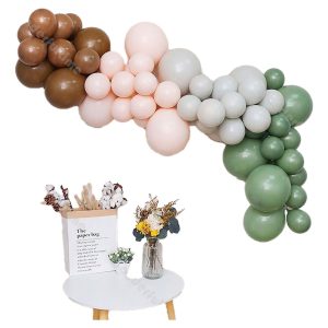 Semi Arco Globos Cafe Rosado Arena Verde Decoracion Promo