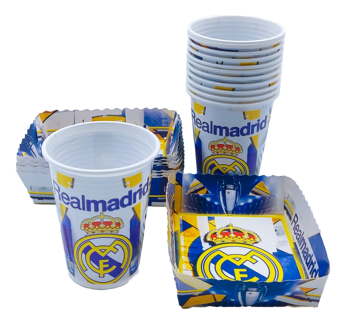 Kit 12 Vasos Platos Decorativos Real Madrid España Comprar