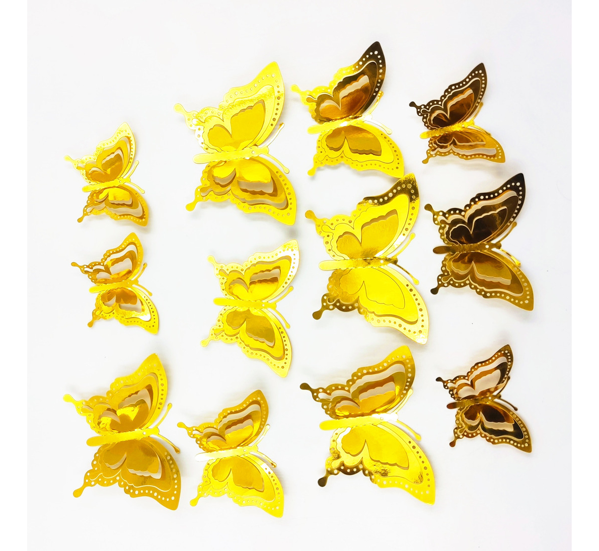 Mariposas Decorativas 3d Papel Pared Dorado 12 Unidades Top - Imagen 3