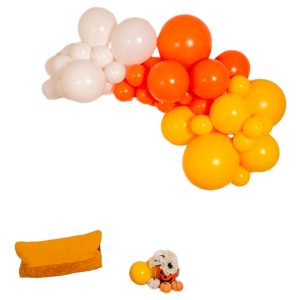 Semiarco Globos Blanco Naranja Mostaza Oficina Comprar Ya
