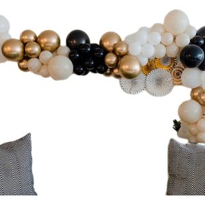 Semi Arco Globos Dorado Negro Arena Blanco Oficina Comprar