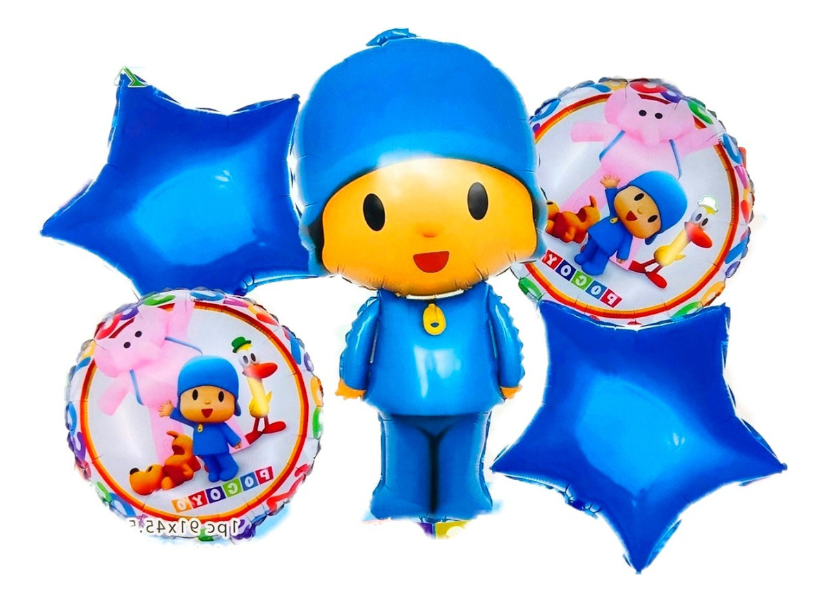 Bouquet Globos Pocoyo Niño Elefante Azul Promo Original Top - Imagen 2