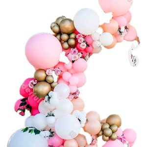 Arco Globos Blanco Rosado Dorado Fucsia Baby Shower Comprar