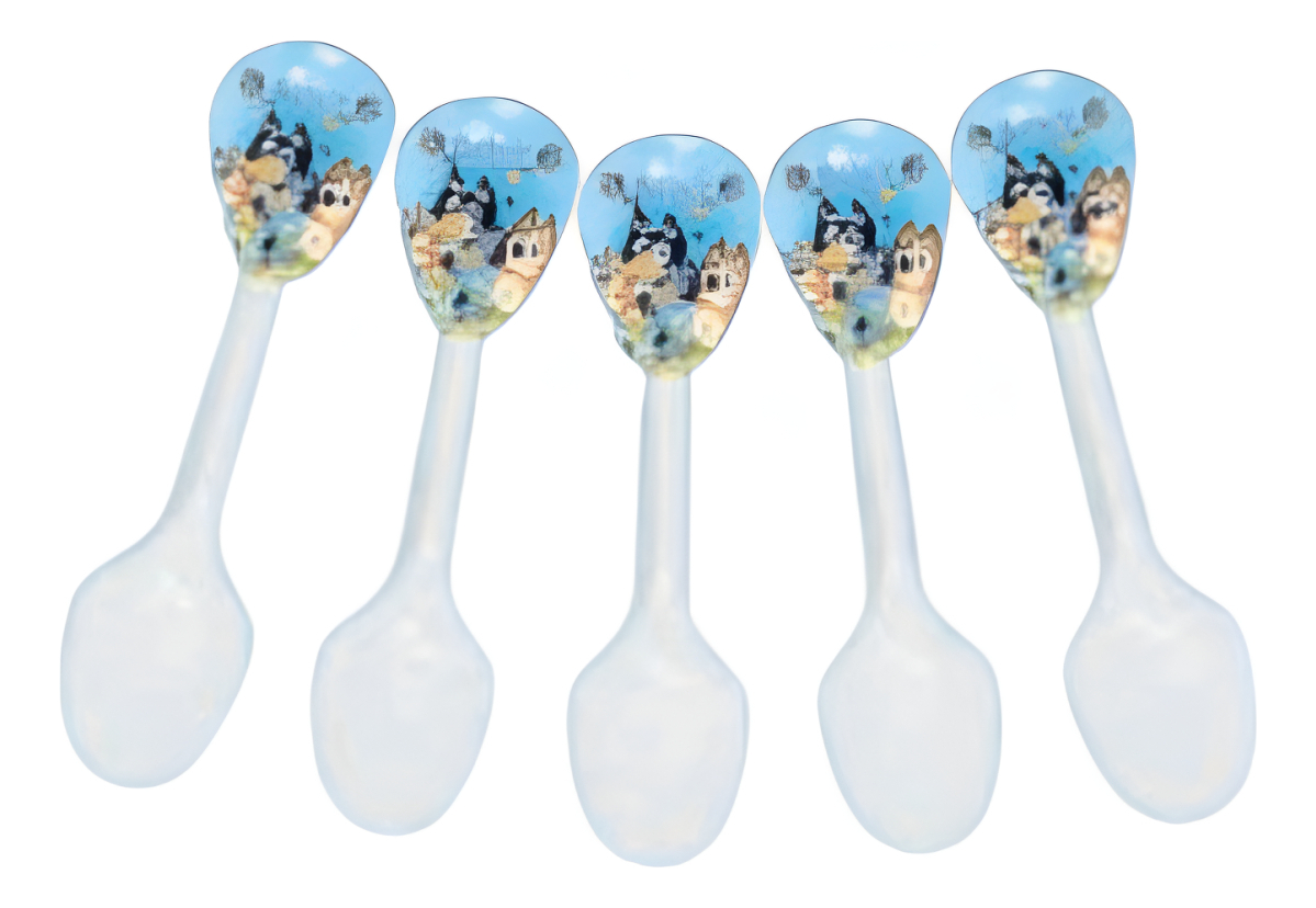 Cucharas Ponque Pastel Fiesta Cumpleaños Bluey Mascota Promo