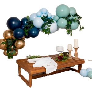 Semiarco Globos Dorado Azul Verde Selva Cena Oficina Promo