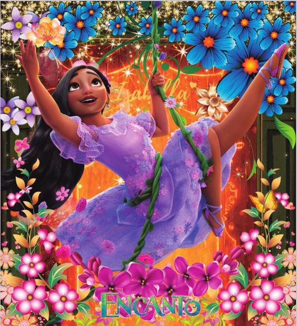 Fondo Isabella Encanto Flores Rosas Fiesta Cumpleaños Morado