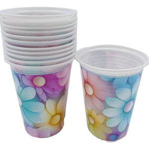 Vaso Flor Arcoiris Fiesta Cumpleaños Margarita Decoracion