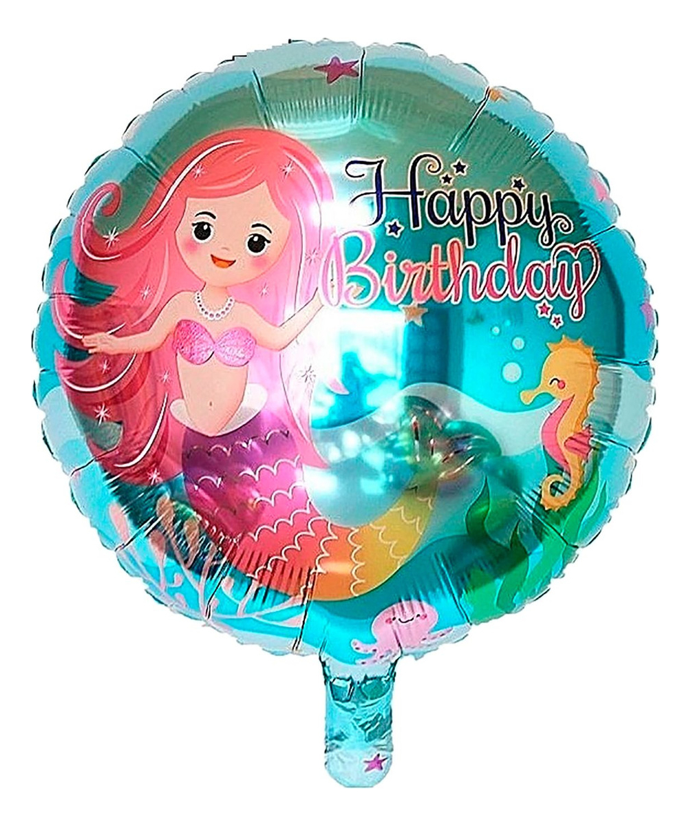 Decoracion Globo Cola Sirena Agua Marina Comprar Barato Ya