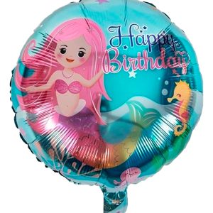 Globo Fiesta Marina Mar Sirena Feliz Cumpleaños 45x45cm Ya