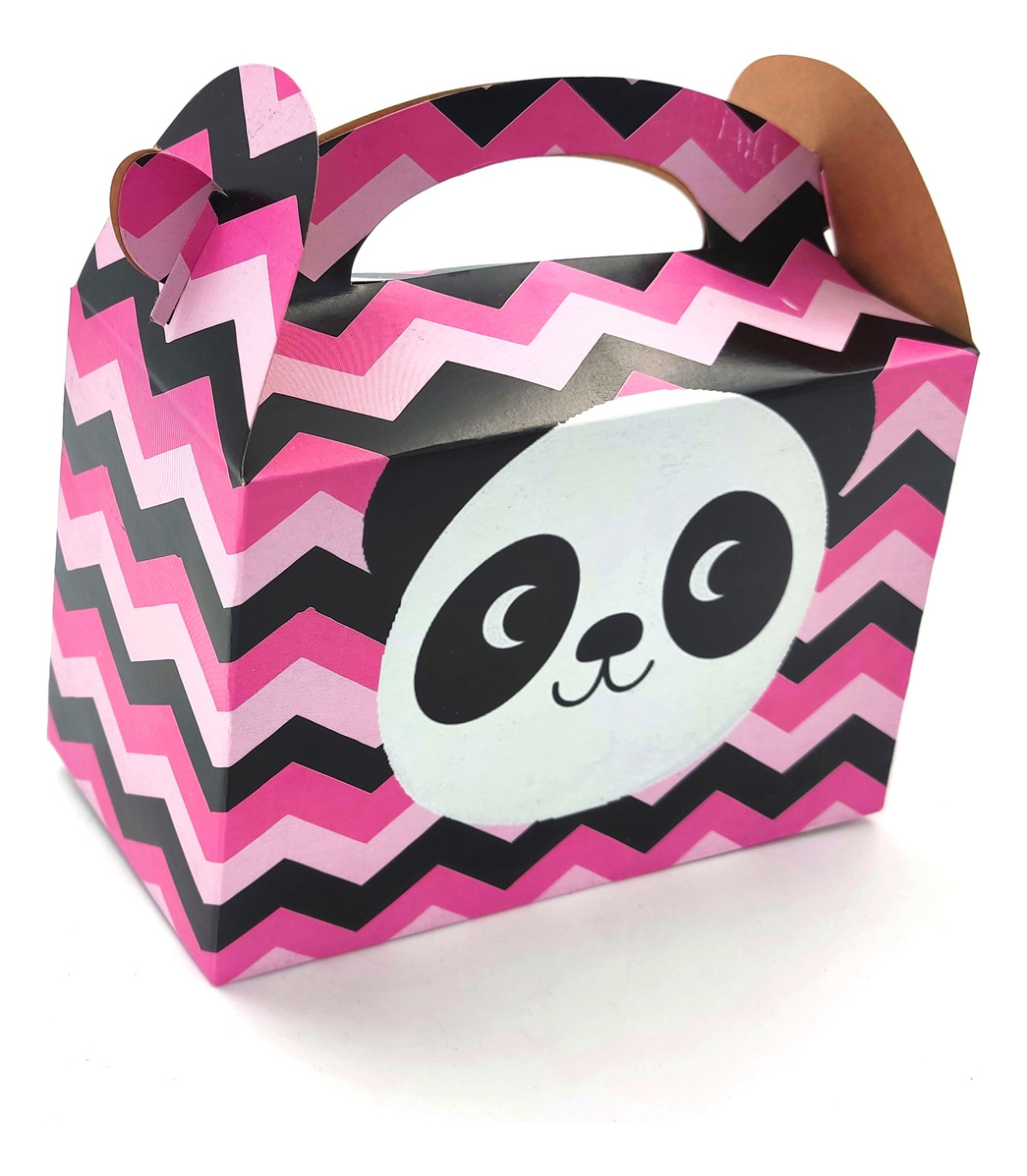Caja Feliz Fiesta X6 Unidades Oso Panda Rosa Oferta - Imagen 2