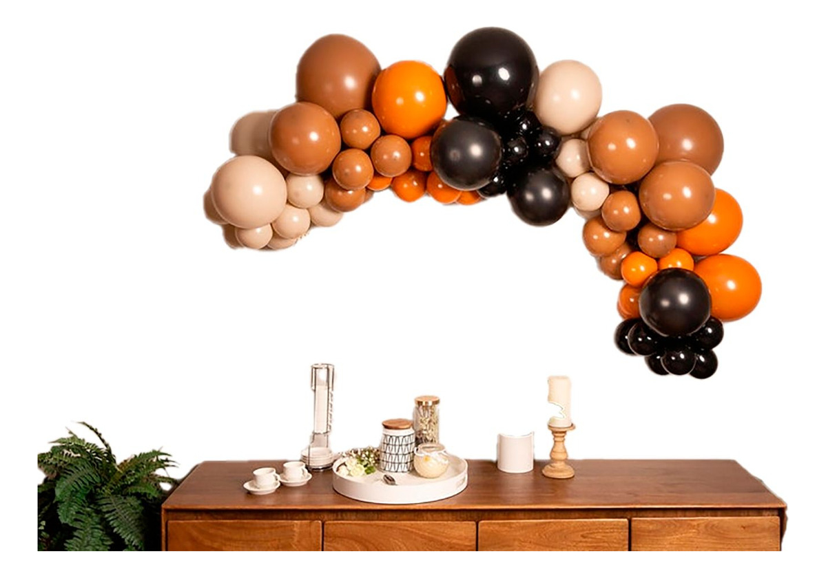 Semiarco Globos Cafe Crema Negro Naranja Oficina Oferta Hoy