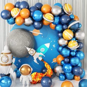 Arco Globos Planeta Astronauta Espacial Azul Naranja Comprar