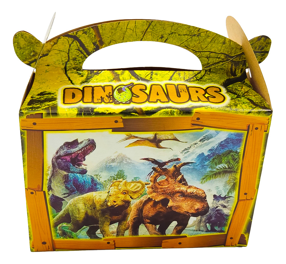 Caja Feliz Fiesta X12 Unidades Dinosaurios Animales - Imagen 2