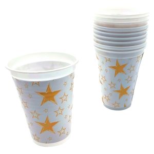 Vasos Fiesta Blanco Estrellas Dorado X 12 Units Comprar Ya
