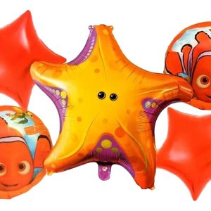 Bouquet Kit Globos Estrella Mar Marina Naranja Nemo Comprar