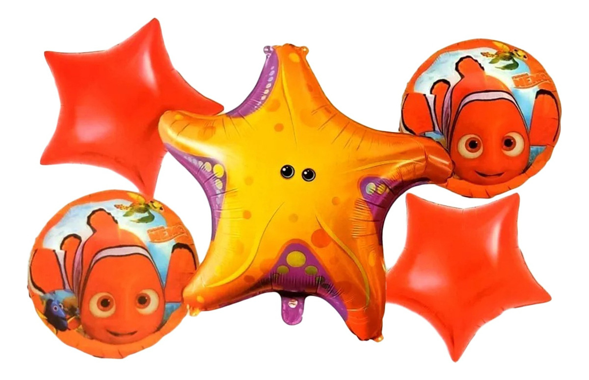 Bouquet Kit Globos Estrella Mar Marina Naranja Nemo Comprar