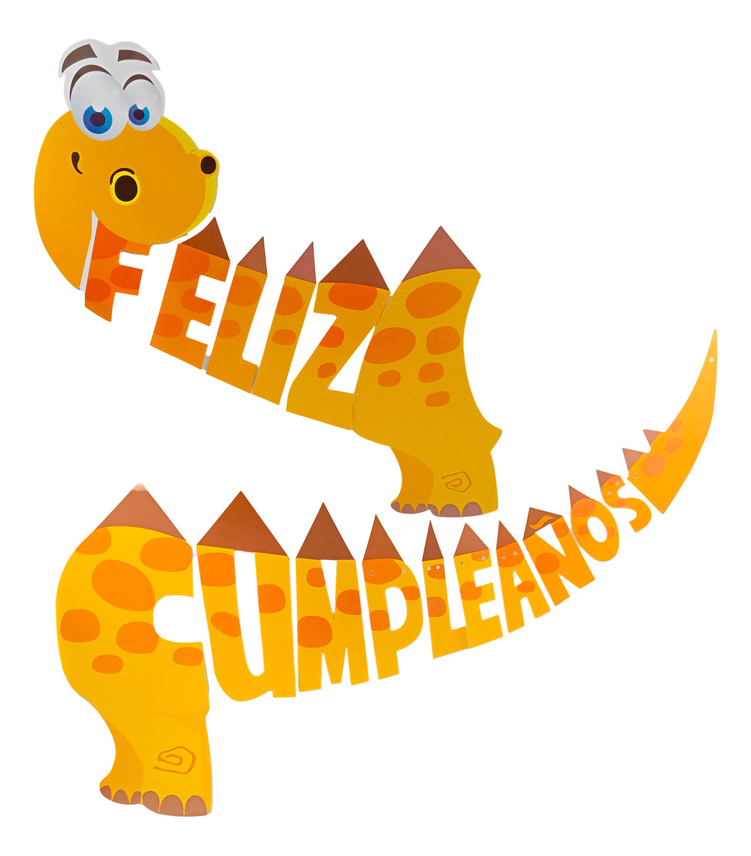 Guirnalda Feliz Cumpleaños Fiesta Dinosaurio Braquiosaurio