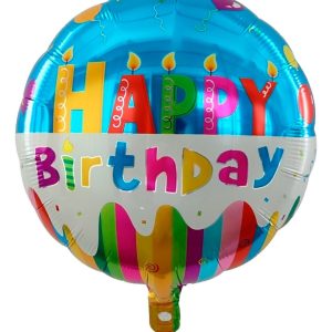 Globo Metalizado Circulo Happy Birthday 43 X Cm Comprar Hoy