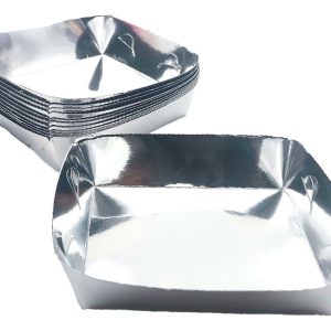 Plato Plateado Cuadrado Metalizado Torta X 10 Unidades Promo