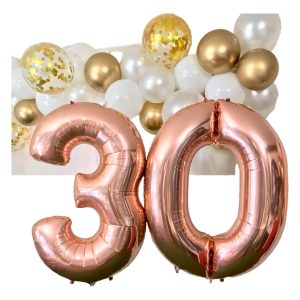 Decoracion Globos Arco Dorado Blanco Oro Rosa Numero Oferta