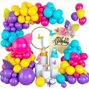Arco Globos Decoracion Morado Fucsia Amarillo Encanto Oferta