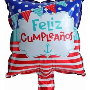 Globo De Mar Feliz Cumpleaños Metalizado 10 Pulgadas