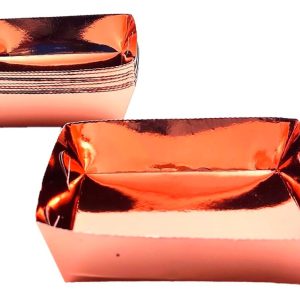 Plato Oro Rosa Cuadrado Metalizado Torta X 10 Unidades Ya