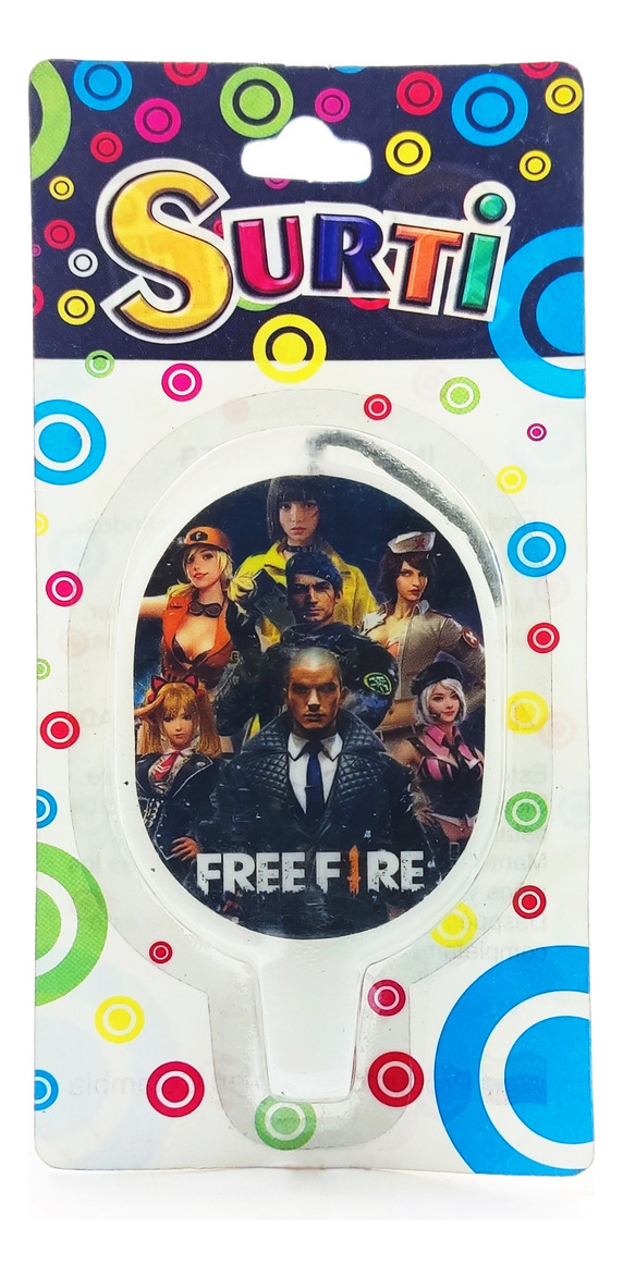 Vela Pastel Cumpleaños Fiesta Free Fire Oferta Original Hoy