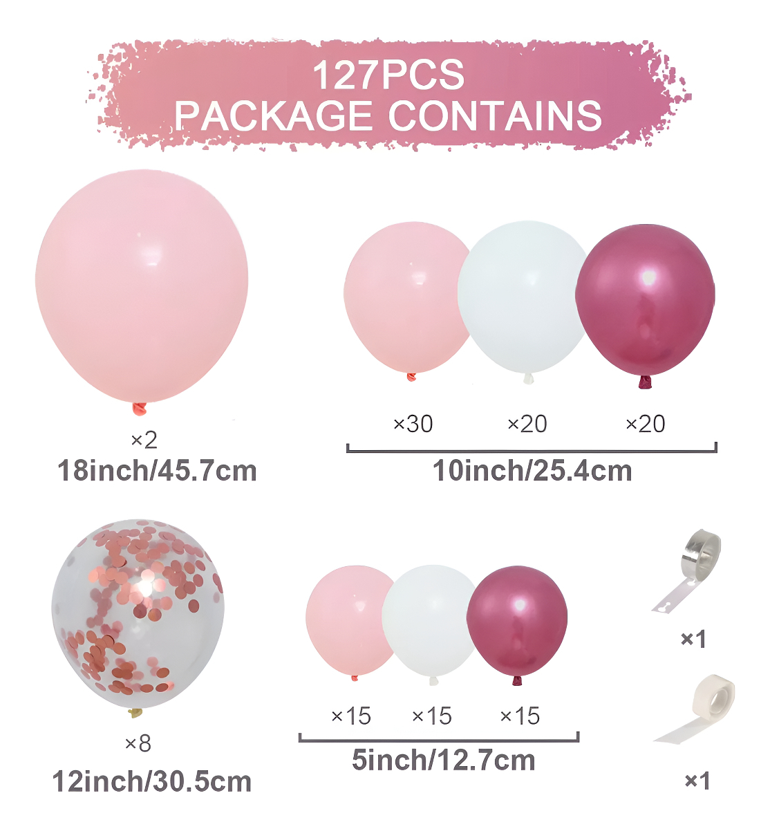 Kit Globos Arco Fiesta Decoracion Rosado Cumpleaños Niña - Imagen 3