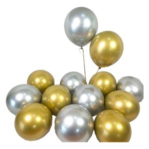 Globos Latex Cromado Dorado Plateado Reflex R12 30cm X12