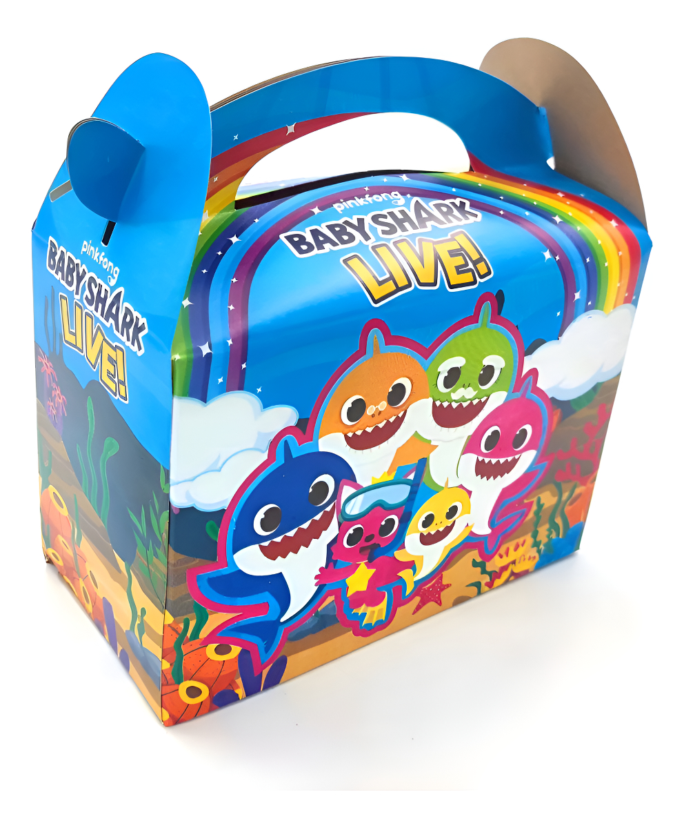 Caja Baby Shark Tiburon Fiesta Cumpleaños Bebe X6 Unit Ya