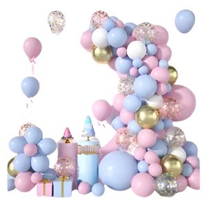 Kit Fiesta Globos Azul Rosado Revelacion Baby Shower Oferta