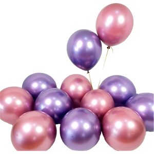 Globos Latex Cromado Reflex Fucsia Morado R12 30cm X12 Ya
