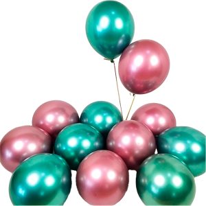 Globos Latex Cromado Reflex Verde Fucsia R12 30cm X12 Promo