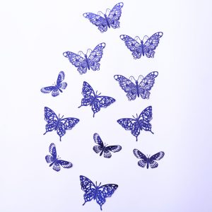 Mariposas Decorativas 3d Papel Pared Azul Troquel Surtidas