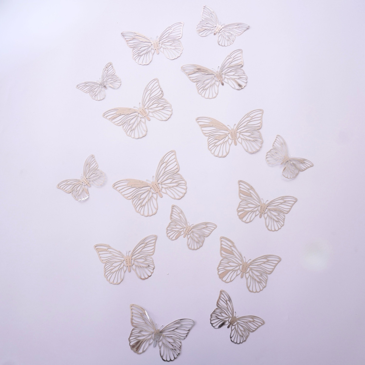 Mariposas Decorativas 3d Papel Pared Plateado Comprar Barato