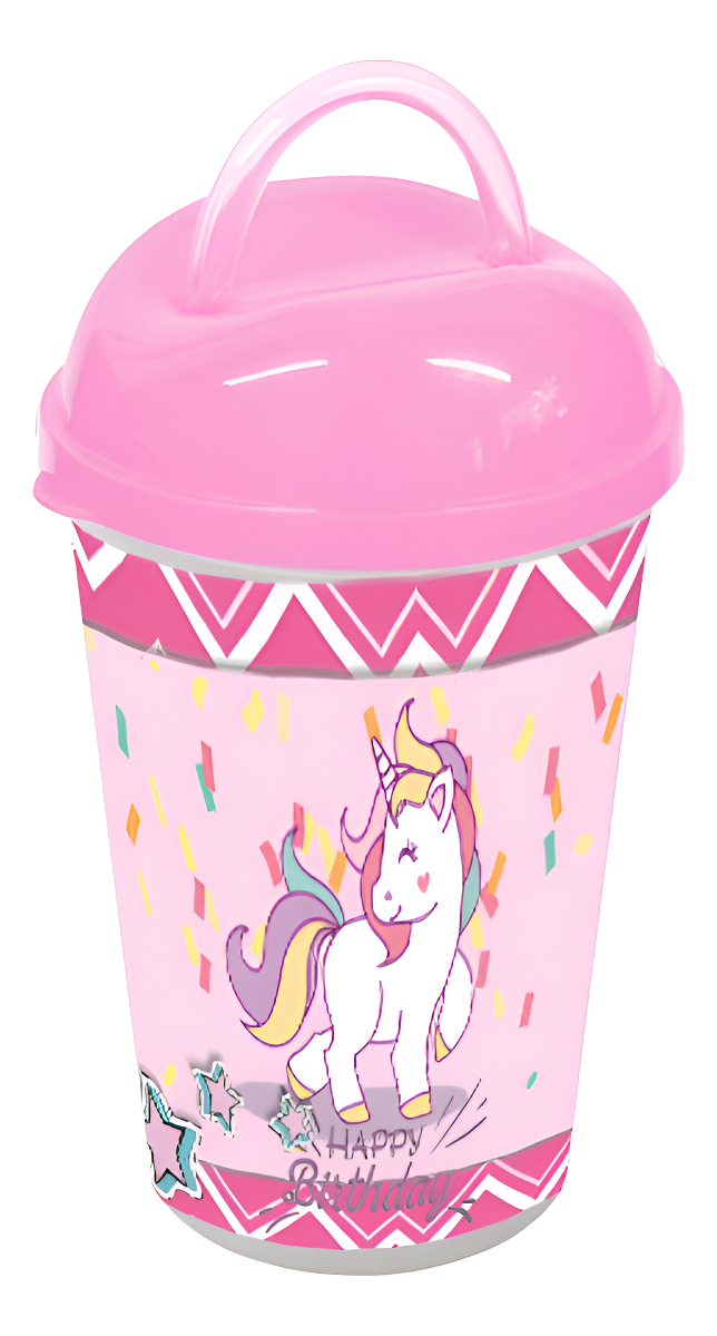 Vaso Pitillo Unicornio Fiesta Rosado Niña X 12 Units Promo - Imagen 2