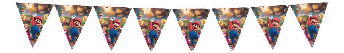 Banderin Feston Mario Bros Decoracion Cumpleaños Juego Ya