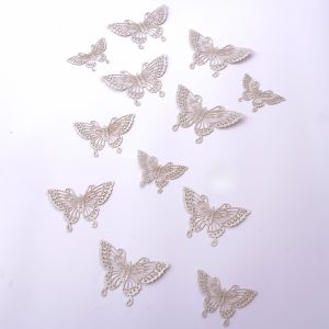 Mariposas Decorativas 3d Papel Pared Plateado Troquelado