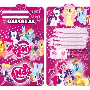Tarjeta Invitacion My Little Pony Cumpleaños Fucsia Oferta