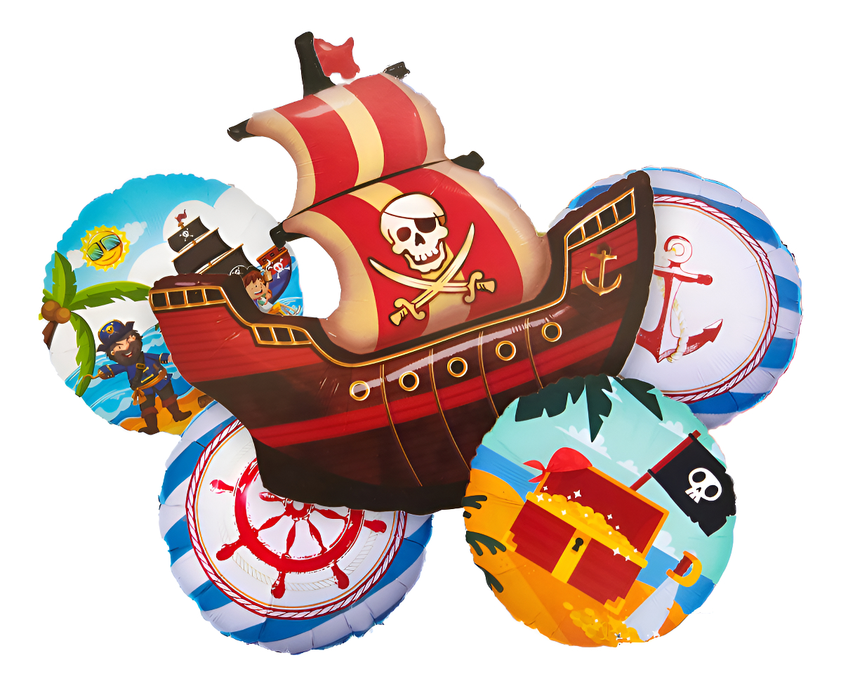 Bouquet Globos Pirata Mar Marino Barco Timon Marinero Barato