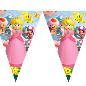 Banderín Guirnalda Princesa Peach Mario Fiesta Decoración