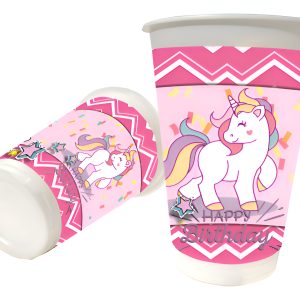 Vasos Fiesta Unicornio Decoracion Cumpleaños Rosado X12 Hoy