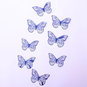 Mariposas Decorativas 3d Papel Pared Azul Troquel 12 Units