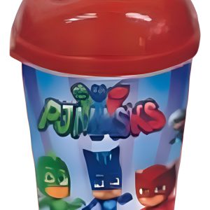 Vaso Pitillo Decoracion Rojo Heroes Pijamas Cumpleaños X6