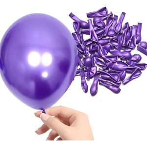Globos Cromado Latex Morado R12 30 Cm X 12 Unidades