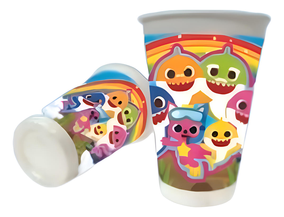 Vaso Baby Shark Decoracion Mesa Cumpleaños Fiesta Tiburon