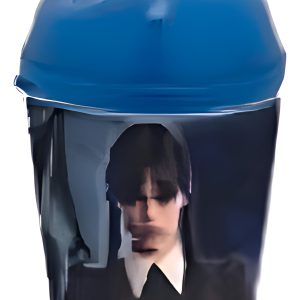 Vaso Pitillo Merlina Halloween Decoracion Fiesta Azul X12